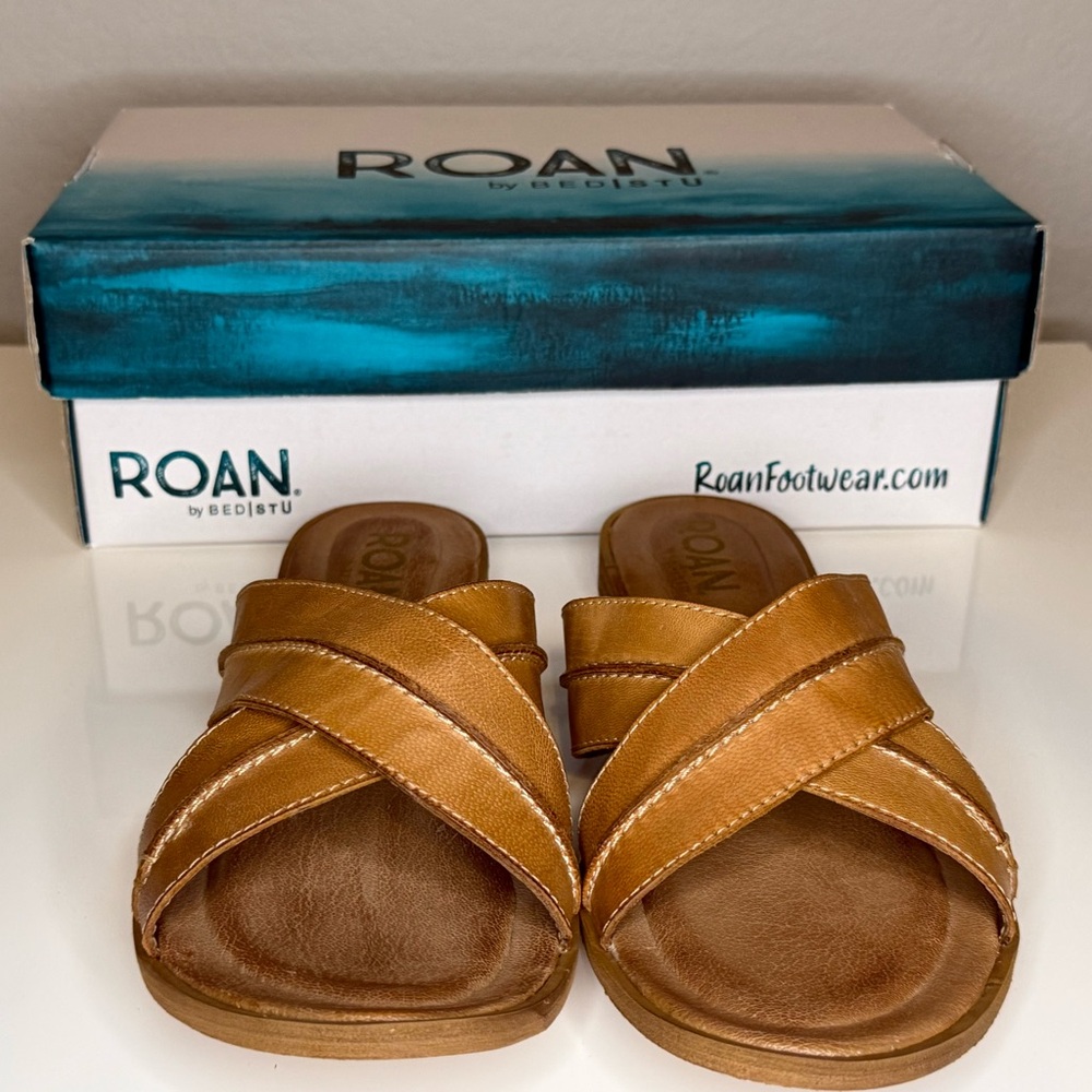 NIB Roan by Bed Stu Leather Slide Sandals